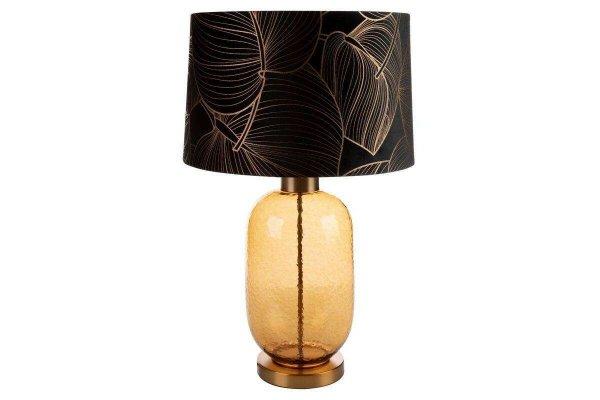 Victoria1 asztali lámpa bársony búrával Fekete/arany 40x69 cm