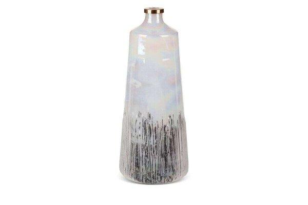 Aden üveg váza Krémszín/ezüst 19x19x43 cm