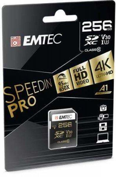EMTEC Memóriakártya, SDXC, 256GB, UHS-I/U3/V30, 95/85 MB/s, EMTEC 