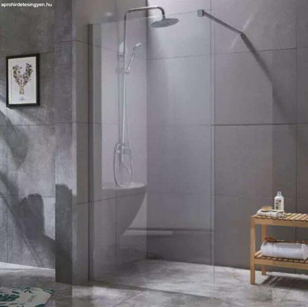 Diplon Walk-in zuhanyfal króm kerettel, 8 mm edzett áttetsző üveggel, 195 cm
magas