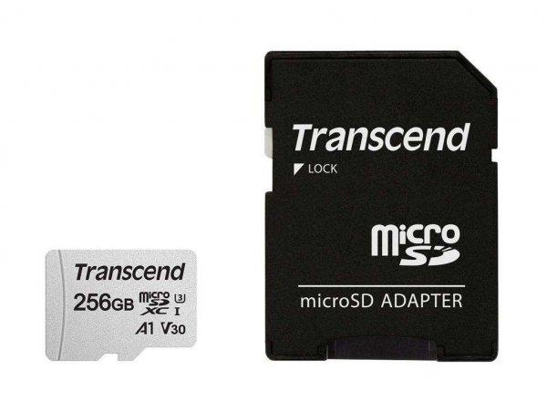 Transcend USD300S microSDXC 256GB CL10 UHS-I U3, 95MB/S memóriakártya
adapterrel