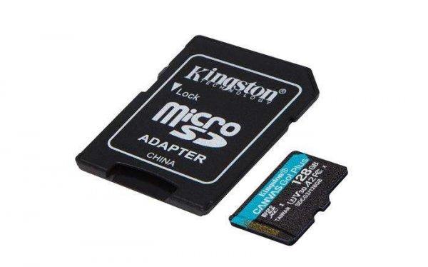 KINGSTON Memóriakártya, microSDXC, 128GB, C10/UHS-I/U3/V30/A2, adapter,
KINGSTON 
