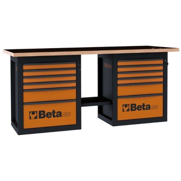 Beta C59B-O "Endurance" munkapad két 6 fiókos blokkal –
narancssárga színben