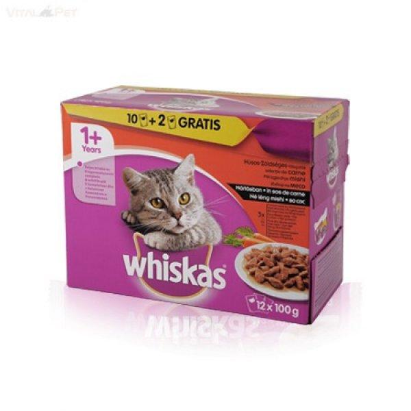 Whiskas 12 pack alutasakos adult húsos-zöldséges