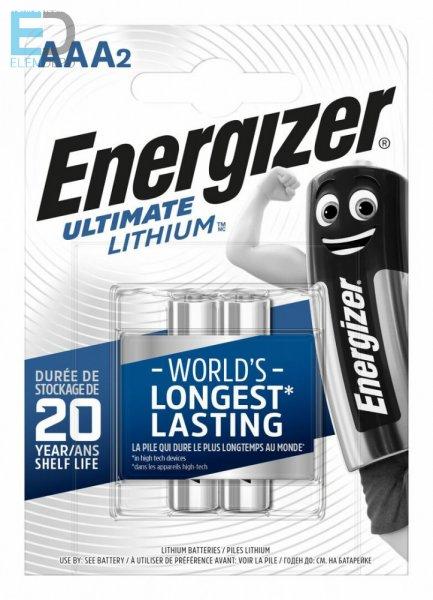 Energizer Ultimate Lithium L92 AAA B2 ( 1 db / ár ) NEW műanyagmentes papír
csomagolás