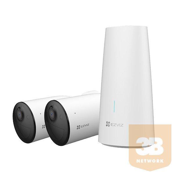 EZVIZ IP wifi csőkamera szett - HB3-Halow kit (2db kamera + bázis, 3MP, 2,8mm,
kültéri, H265, IR15m, IP65, akku)