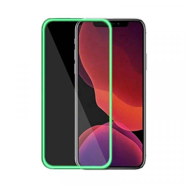 Fluoreszkáló Apple iPhone 11 Pro Max (6.5) 2019 előlapi üvegfólia zöld
