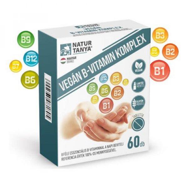 Natur Tanya® VEGÁN B-VITAMIN KOMPLEX – 8 féle esszenciális B-vitaminnal a
napi beviteli referencia érték 100%-os mennyiségével 60 db