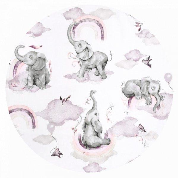 Baby Shop ágynemű huzat 90*120cm - szivárványos elefánt rózsaszín 