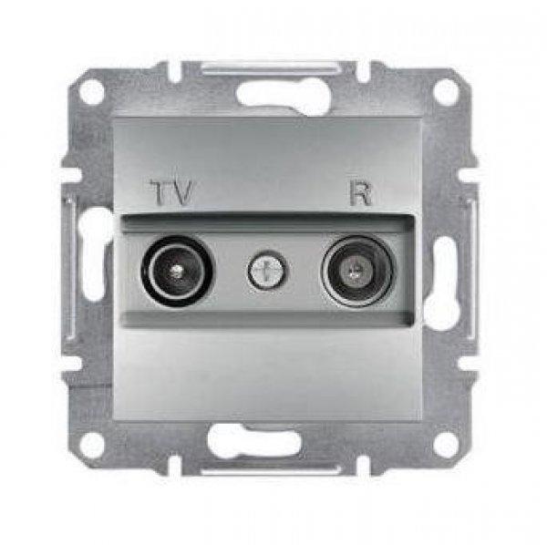 Schneider Asfora TV-R aljzat, végzáró, 1 dB, keret nélkül, alumínium