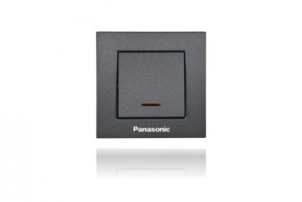 Panasonic Karre Plus nyomókapcsoló feliratozható jelzőfényes fekete (keret
nélkül)