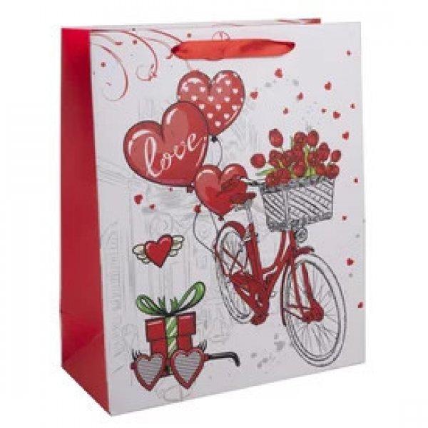 Papírtasak bicikli +rózsa +szív 18*23