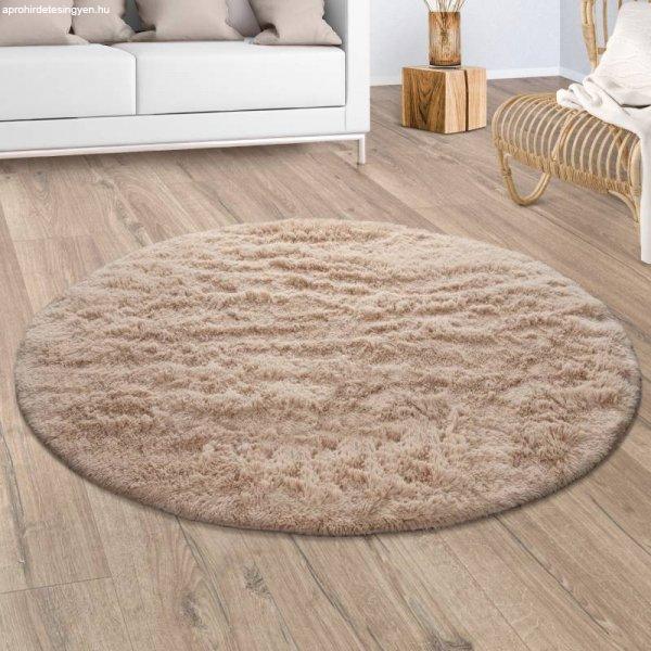 Sunny Shaggy szőnyeg bolyhos puha modern szőnyeg - bézs 160 cm kör alakú
