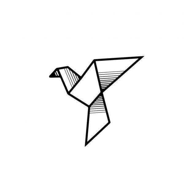 Fém fali dekoráció 47x49 cm, geometrikus madár, fekete - HIRONDELLE -
Butopêa