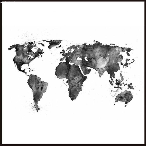 Falikép 50x50 cm, fekete-fehér világtérkép - MAP - Butopêa