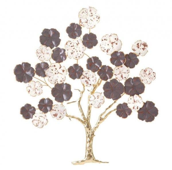 Fali dekoráció, mintás levelek, fehér antracitszürke - PRUNUS - Butopêa