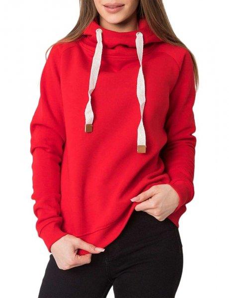 piros női kapucnis pulóver