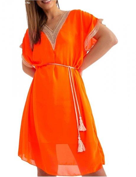 Neon narancssárga légies nyári ruha