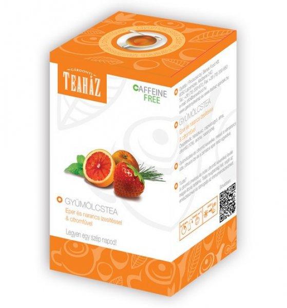 Teaház eper narancs ízű tea filteres 40 g