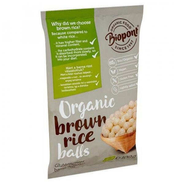 Biopont bio extrudált barna rizsgolyó enyhén sós 100 g