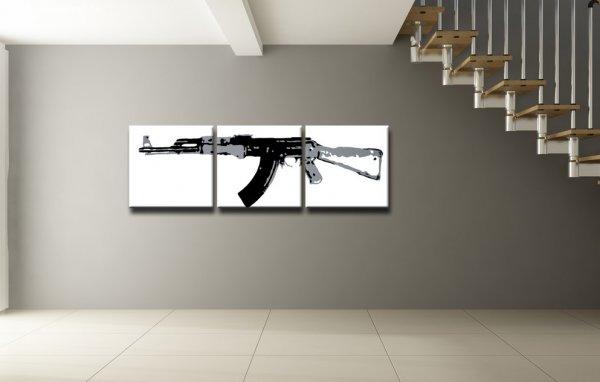 Kézzel festett vászonképek POP Art Kalashnikov  ka  (pop art)
