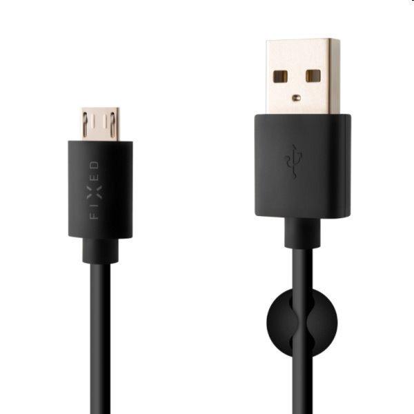 FIXED Adat- és töltőkábel USB/micro USB, 12 W, 1 m, fekete