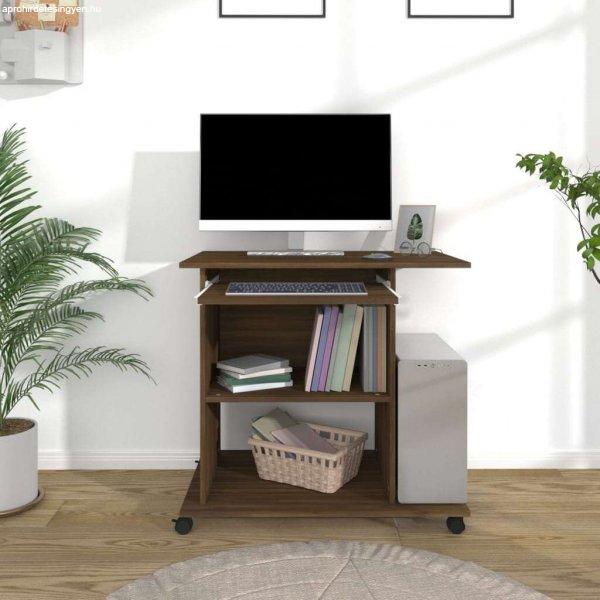 Barna tölgyszínű szerelt fa számítógépasztal 80 x 50 x 75 cm