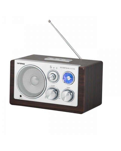 Retro rádió AM/FM 230V+ 4xAA elemes 3W