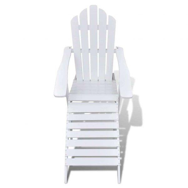 Fehér fa kerti szék zsámollyal