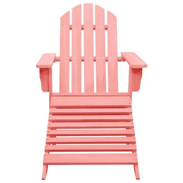 Rózsaszín tömör fenyőfa kerti adirondack szék zsámollyal