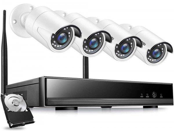 Jortan Komplett megfigyelő rendszer - 4 db biztonsági kamera +
vezérlőközpont online nézhető HD felbontás éjjellátó