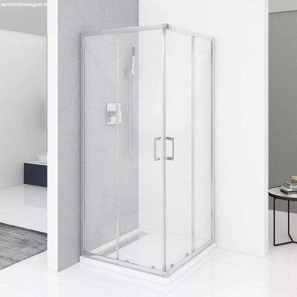 Diplon 80x80 cm szögletes két tolóajtós zuhanykabin, 5 mm edzett matt
üveggel, 190 cm magas