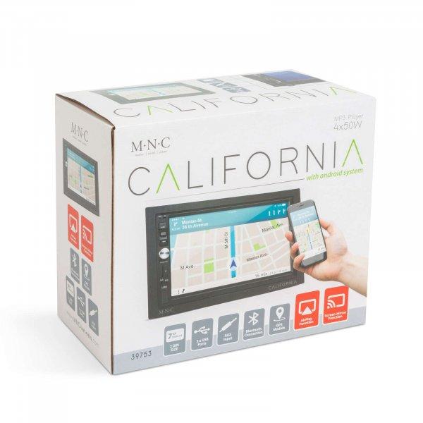 MNC 39753 California Autós multimédia lejátszó, 2DIN, 4 x 50 W, WiFi,
Bluetooth, MP5, AUX, SD, USB