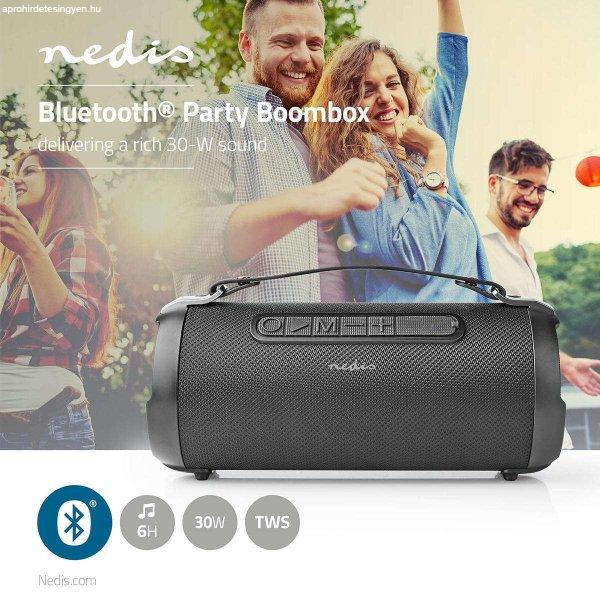 NEDIS BoomBox 1 SPBB305BK Hordozható Party hangfal, bluetooth hangszóró HI-FI
MP3 lejtászó FM rádió nagyteljesítményű, sztereo erősítő erőteljes
térhatású hangzás 30w