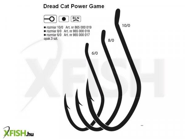Dread Cat Power Game 10/0 Blnr Harcsázó Horog Black Nickel 3 db/csomag