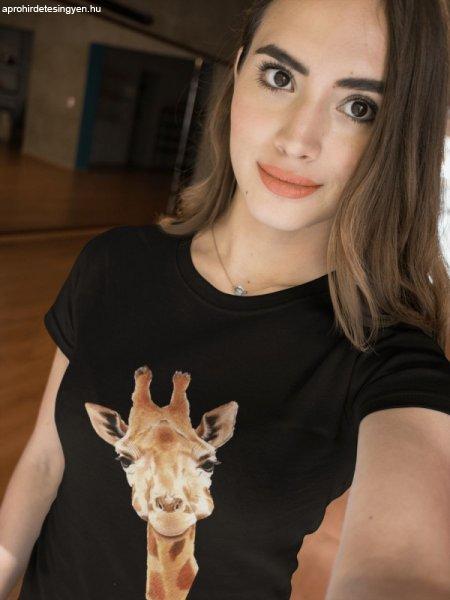Giraffe insight fekete póló