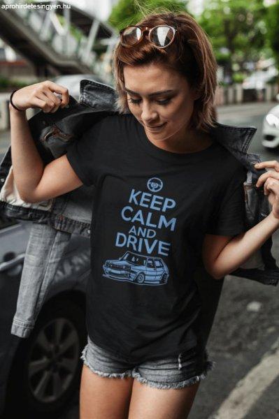 Keep Calm and Drive VW fekete póló