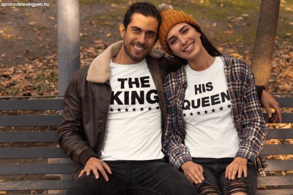 King & Queen páros fehér pólók 6