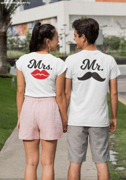 Mr. & Mrs. páros fehér pólók