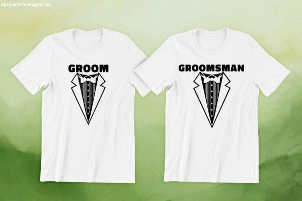 Groom, Groomsman 02 fehér póló