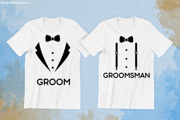 Groom, Groomsman 04 fehér póló
