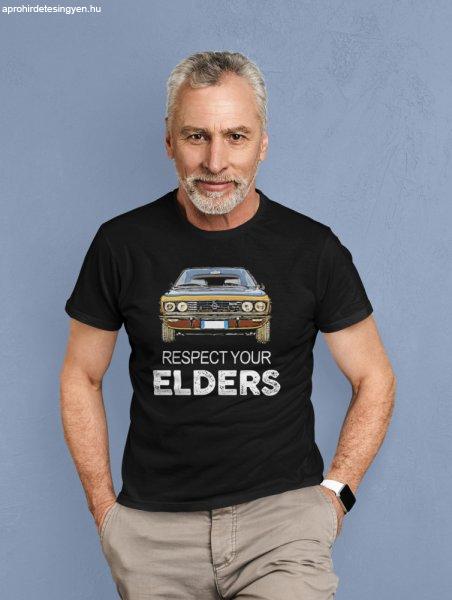 Respect your elders opel fekete póló