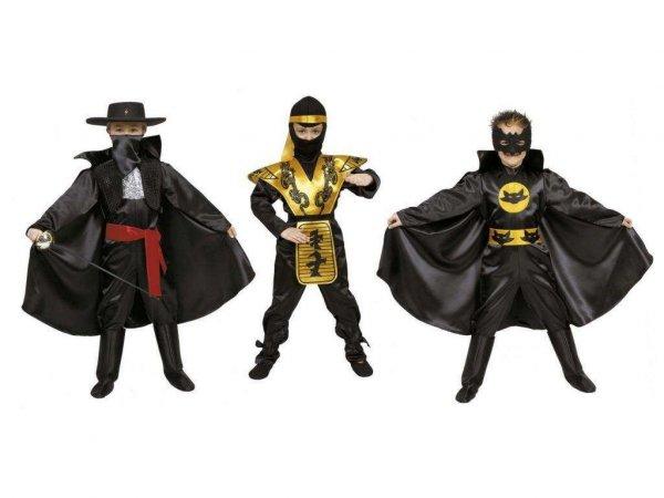 Ninja, Zorró és Macskafiú 3 az 1 ben fiú jelmez ( 135 cm ) - Ciao