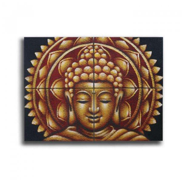 Buddha Mandala Festmény - Arany Brokát Hatás