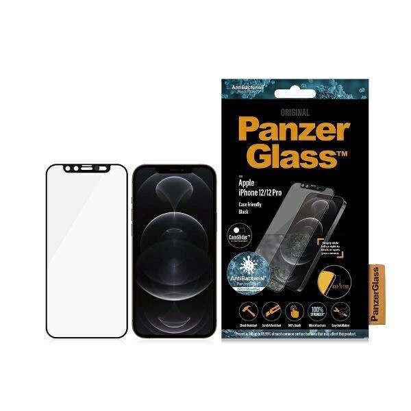 PanzerGlass E2E Microfracture iPhone 12/ 12 Pro CamSlider tokbarát
antibakteriális fekete képernyővédő fólia