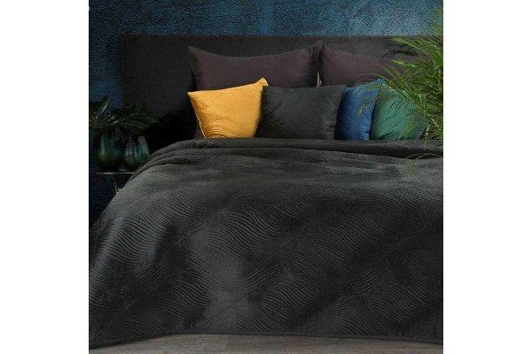 Ria5 bársony ágytakaró Fekete 170x210 cm