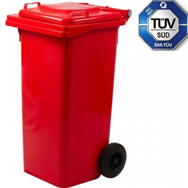 MŰANYAG SZEMETESKUKA 240 L - PIROS színű szelektív háztartási
hulladéktároló - TÜV - ICS-ITALIA P140240R -