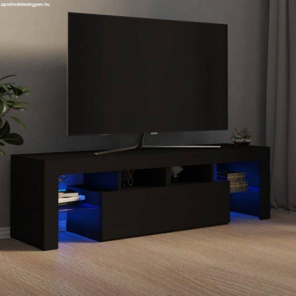 Fekete tv-szekrény led-világítással 140 x 36,5 x 40 cm