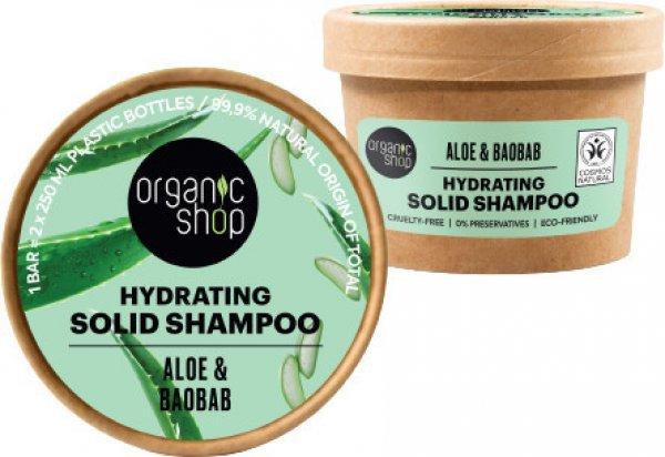 Organic Shop Hidratáló szilárd sampon aloéval és baobabbal 60 g