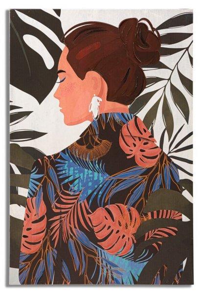 Vászon falikép 80x120 cm, lány a dzsungelben, színes - MAYORNE - Butopêa